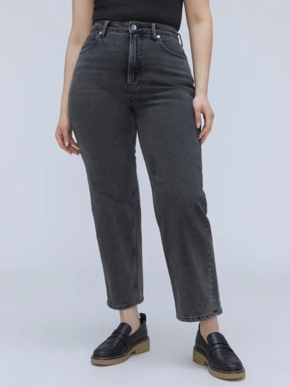 Everlane The Curvy Way-High Jean Washed Black Organic Cotton Size 32